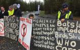 Protesters at Meenwaun wind farm