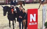Darragh Kenny and Go Easy De Muze in the prize giving ceremony following victory in the Montpellier Grand Prix