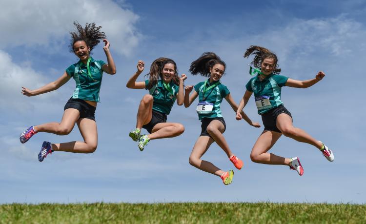 Competitors in action at the Irish Life Health Leinster Schools Track & Field Championships - Day 1