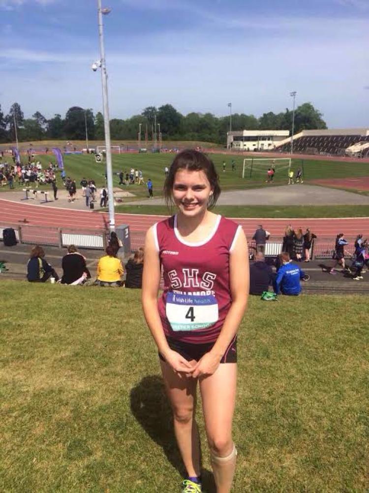 Katie Bourke who finished 5th in the long jump with a jump of 4.65m at Santry.