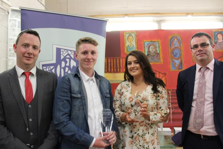 CEIST Award Winners Se&aacute;n-Paul Fenlon and Hazel Gillen receiving their awards