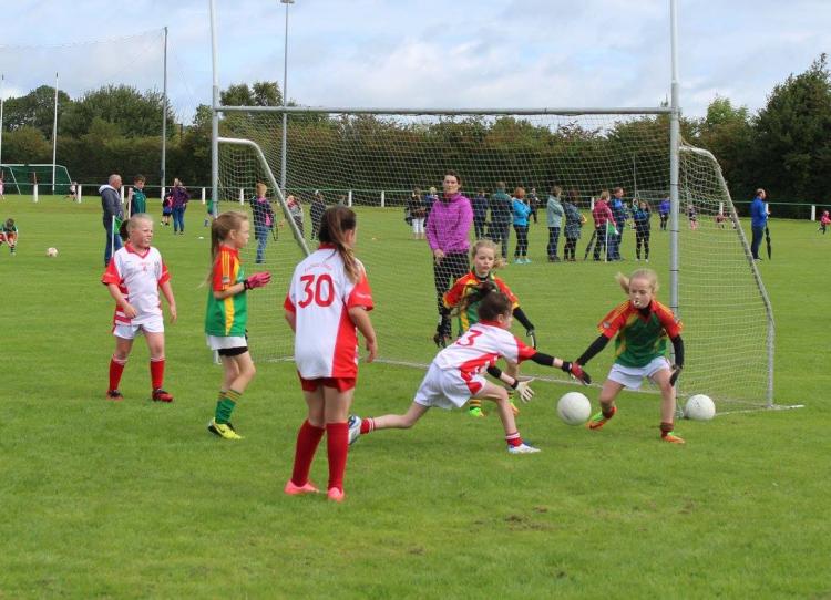 Action from the latest Blitz, held in August, hosted by Naomh Ciaran in Ferbane GAA Grounds