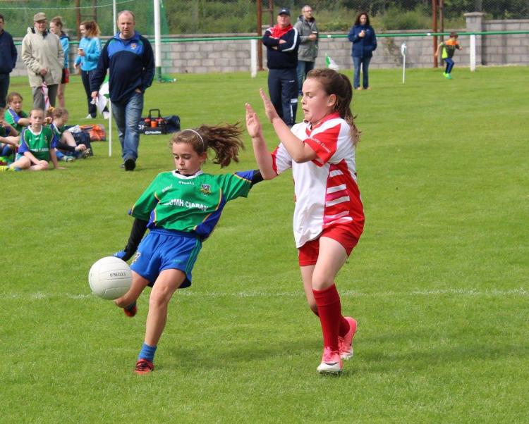 Action from the latest Blitz, held in August, hosted by Naomh Ciaran in Ferbane GAA Grounds