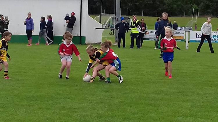 Action from the latest Blitz, held in August, hosted by Naomh Ciaran in Ferbane GAA Grounds