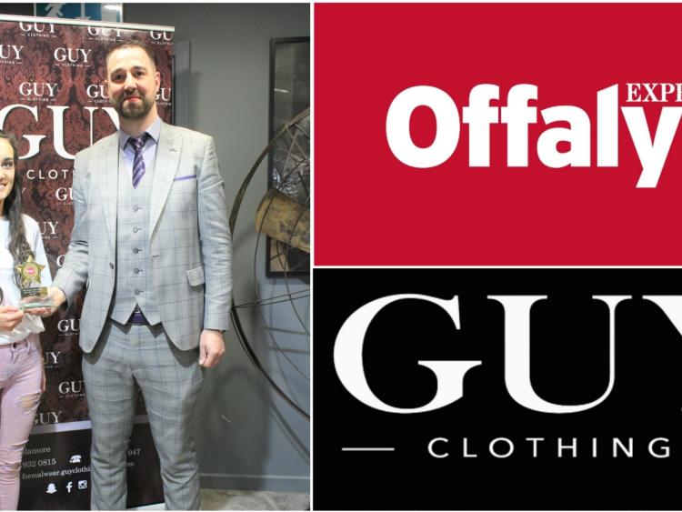 Anthony Kearns of Guy Clothing presents Nadine Donegan (Tullamore Harriers) with the Offaly Express/Guy Clothing Sports Star of the Month Award