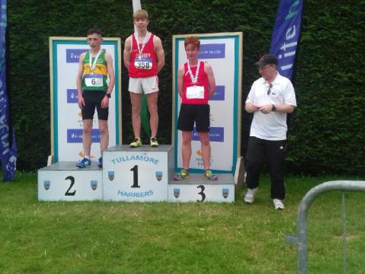Edenderry Athletic Club's Lee Pearson on top of the podium