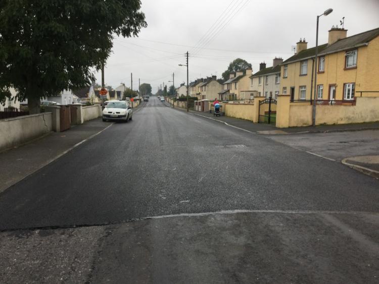The road at Fr Paul Murphy street following the works last week