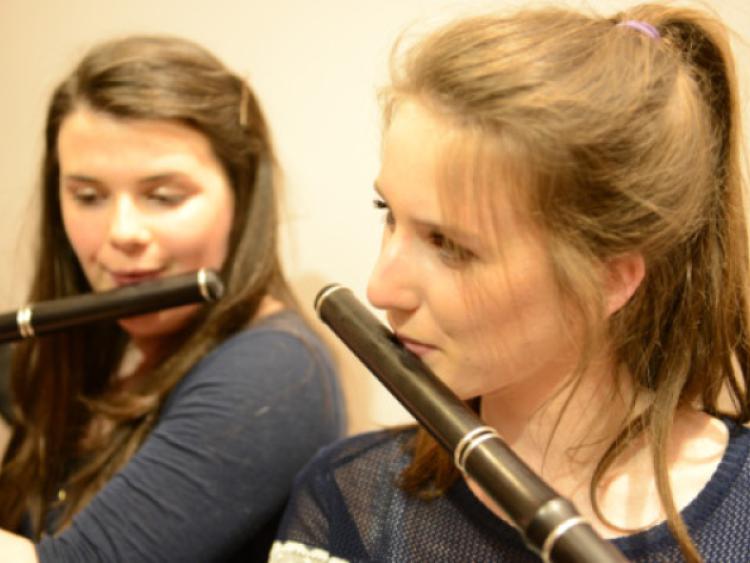 Pictured are flute players Aisling Hickey and Ciara Corrigan. Picture Matt Nolan