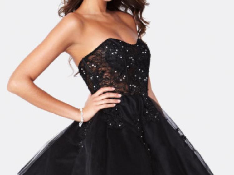 Forever Unique Embellished Applique Prom Dress