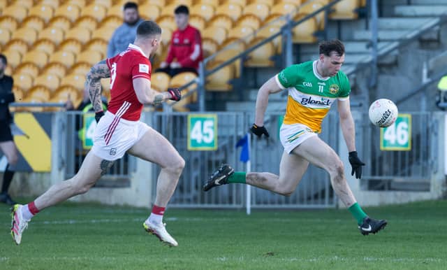 Jordan Hayes in action in Offaly's last home game at Glenisk O'Connor Park against Cork. Ger Rogers Photography
