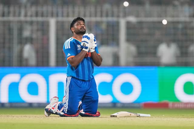 India put down three catches in total and then slipped to 41 for two midway through the fifth over but Sanju Samson, not in the team at the outset of the tournament, stood up when it mattered most to anchor the chase.