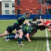 Scrum action from Tullamore v Seapoint