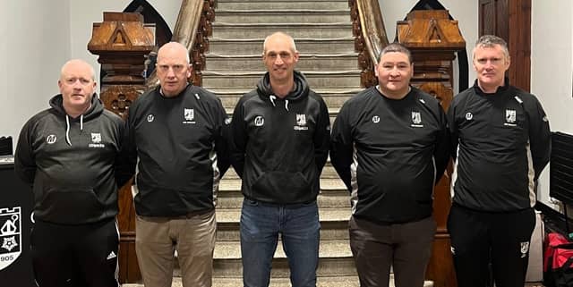 The Cistercian College management team: Donie Franks, Roger Quigley, Tommy Dunne, Joey Murphy, Brendan McKeogh.