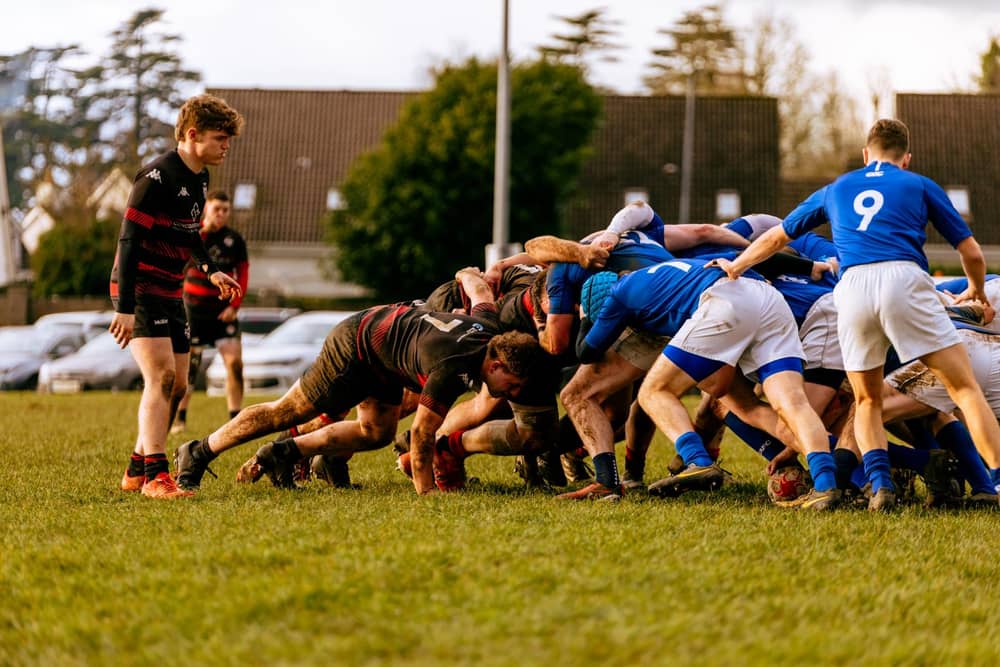 Ronan Hooper keeping a watch on the Tullamore scrum on Saturday afternoon in Spollanstown.