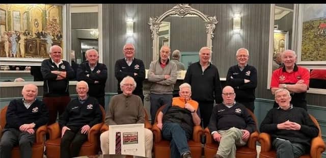 Members of the Tullamore 1976 Provincial Towns Cup squad in Westport.