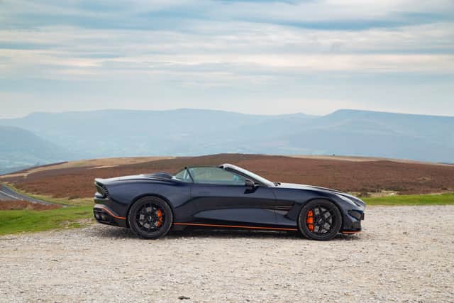 Alright, so we’re over the looks – but what about the rest of the Vanquish Volante experience? Fold that roof down – it’s a clever ‘Z-fold’ fabric one which takes 14 seconds to close or 16 seconds to open at speeds of up to 31mph – and you’re immediately changing driving scenarios. With the roof down, the Vanquish plays the role of the classic cruiser, weaving through bends with agility before firing down the straights.