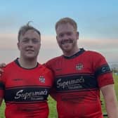 Barry Bracken and Ciaran Ennis pictured after Tullamore’s dominant win to league leaders Suttonians. 