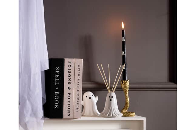2. Snake Taper Candle Holder, £3.50; Ghost Stories Scented Reed Diffuser, £5, B&M Stores, in-store