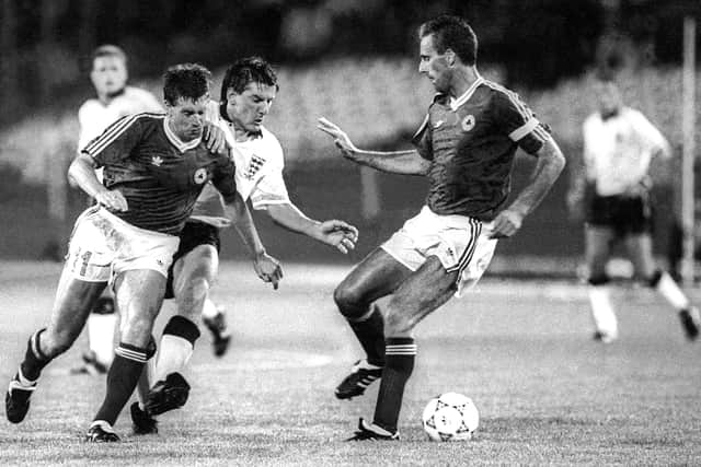 Euro '88 saw Ireland defeat England (see McCarthy below in action against Peter Beardsley) and the World Cup in 1990 witnessed captain McCarthy guide the Boys in Green to the quarter-finals. The Republic also made it to the World Cup in 1994.