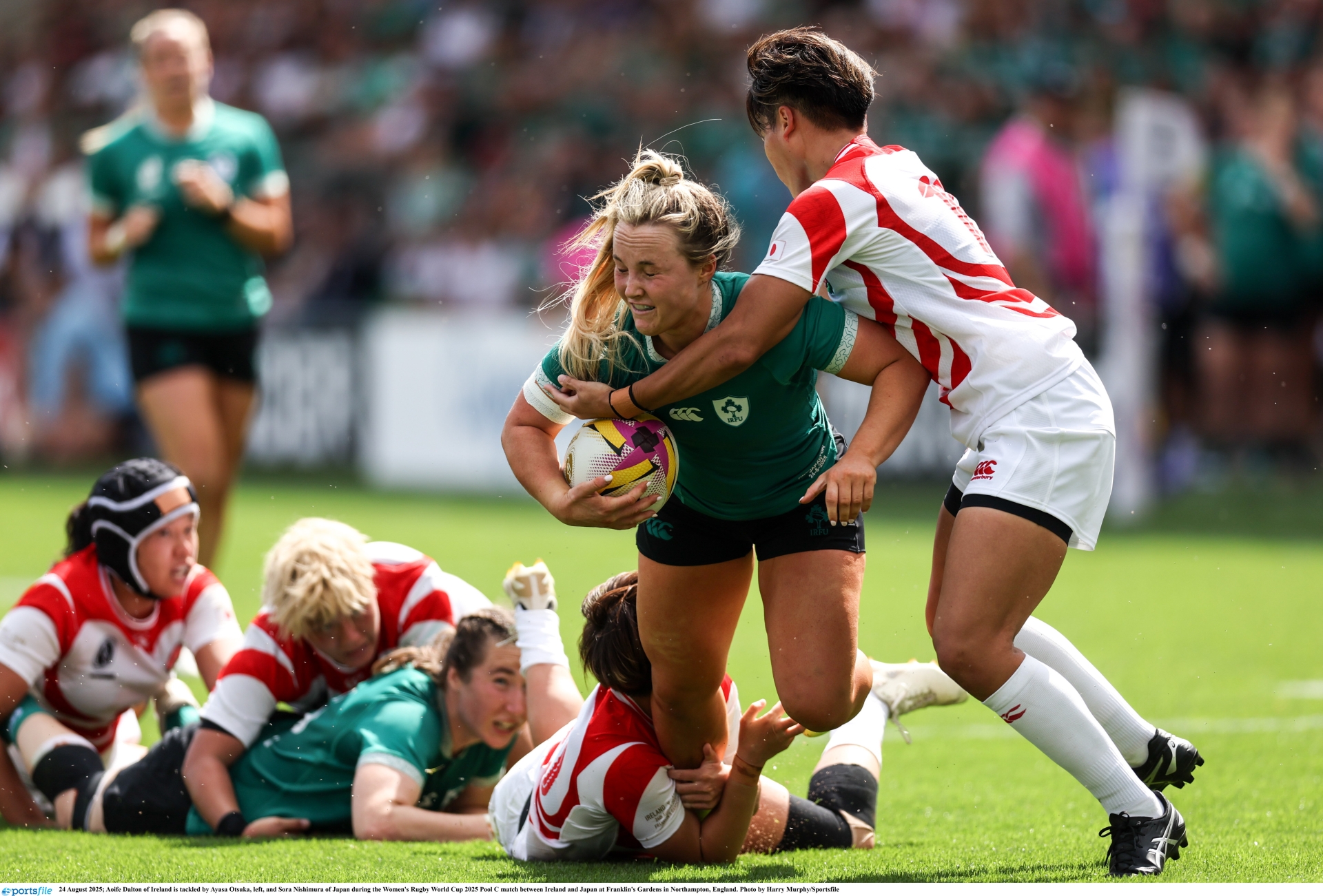 Former Tullamore player Aoife Dalton in action for Ireland against Japan in the womens' World Cup