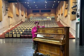 Colette O'Sullivan with the piano which has been donated to Esker Arts
