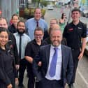 Pictured: Rathdowney man Paddy Holohan (front right) with his Supervalu team in Greystones