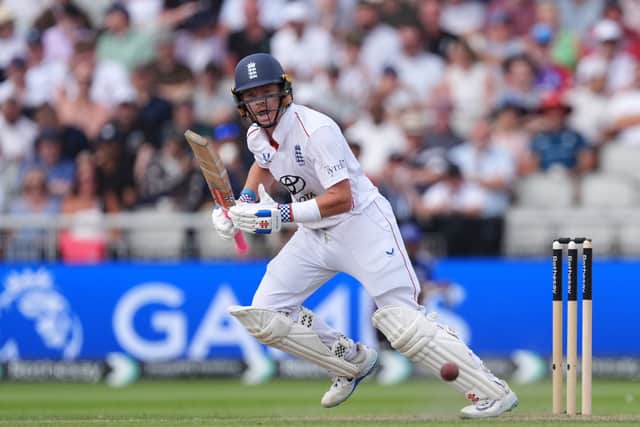 With India short of ideas, Washington Sundar was belatedly introduced in the 69th over and he made the breakthrough after lunch, finding a hint of drift which Pope pushed at and edged to a lone slip.