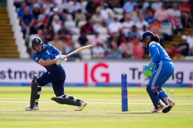 Spin continued to prove fruitful as Ecclestone took Mandhana’s wicket after she chipped the ball straight to Sophia Dunkley at mid-wicket.