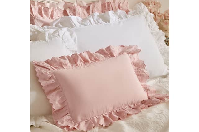 2. Shabby Chic by Rachel Ashwell Pink Broderie Ruffle Cushion, £22, Next