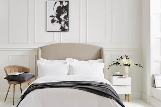 8. Melrose White Waffle Double Duvet Cover, £25.50, (was £85); Melrose White Milan Standard Oxford Pillowcase, £9, (was £30), The Fine Cotton Company
