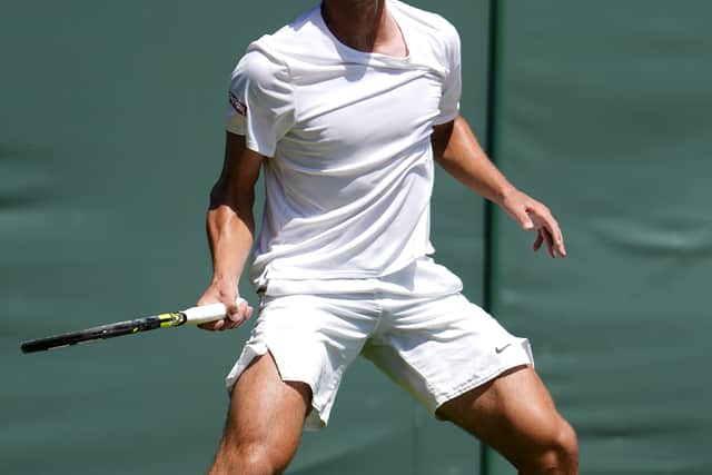 And he looked right at home on the lawns of SW19, producing an assured performance to claim a 6-4 6-4 6-4 win over fellow qualifier Leandro Riedi from Switzerland.
