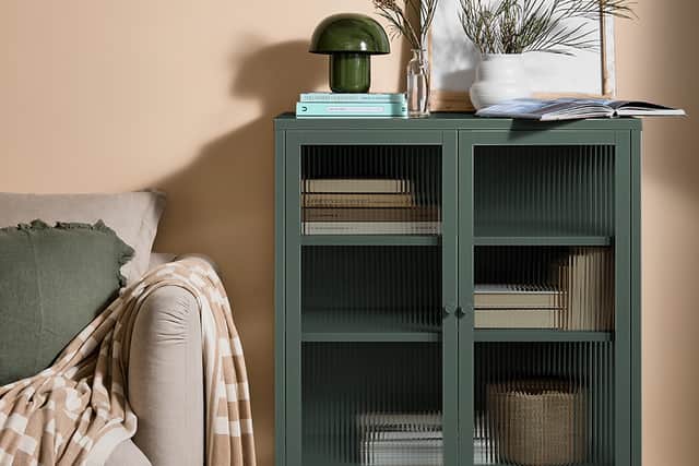 9. Medium Miles Glass Cabinet in Olive, £296.25, (was £395), Rose &amp; Grey