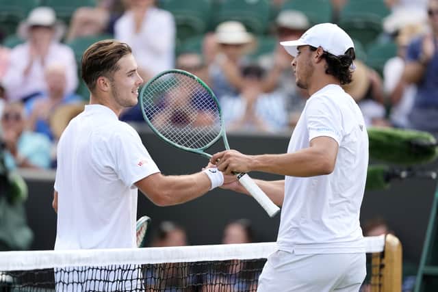 Undeterred, Pinnington Jones offered far greater resistance in a tight second set and improved as it wore on, battling back from 5-2 down to level, only to blow a 3-0 lead and a set point in the tie break.