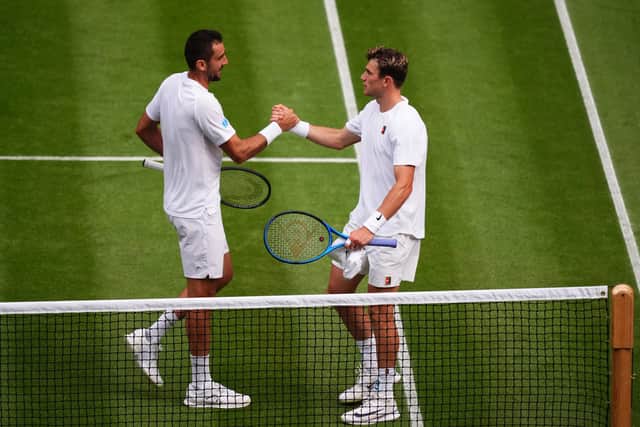 Draper might have thought he had dodged a bullet when he recovered from 0-40 in the eighth game, letting out a loud shout of ‘Come on’, but Cilic played an incredible returning game two games later, ending it with a clean return winner on his first set point.