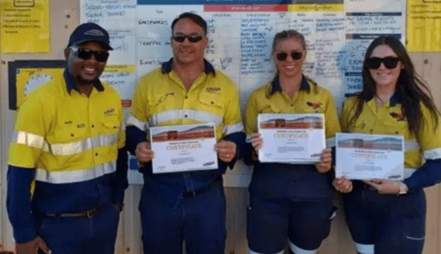 Ciara Wrafter (on far right) with her colleagues
