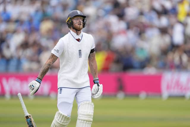 England’s progress steadied after Stokes arrived at the crease, the skipper solid as he left Brook to apply the occasional moment of brute force, including one searing drive through extra cover off Mohammed Siraj.