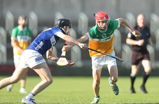 Harry O'Sullivan on the ball for Offaly against Laois. Picture: Ger Rogers