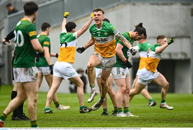 Jack McEvoy celebrating the great 2023 win over Meath