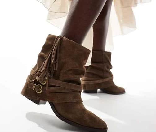 “If the [ankle] boot can have a little ruche or slouch to it then that ticks even more boxes. When it comes to the slouchy ankle boot, a suede is your best option to really give that western finish.”