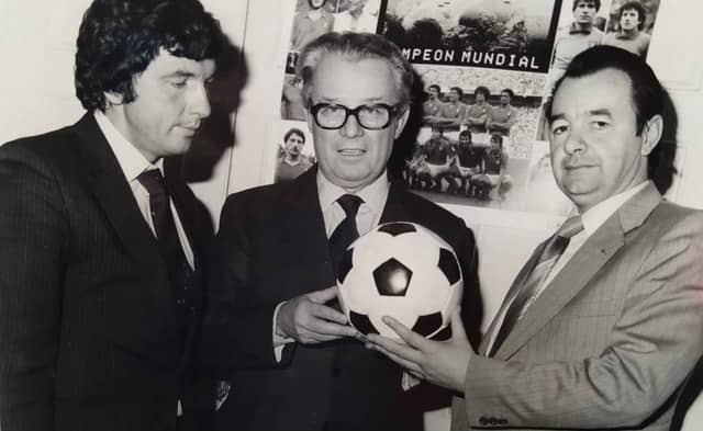 In 1982, Italy won the World Cup. A year later, the Italian Ambassador, Gugliemo Guerinni Maraldi, presented a football autographed by six members of the winning squad to Tom Maher and Andy Galvin