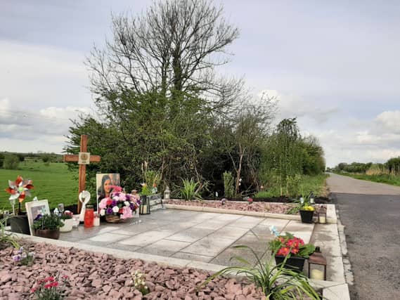 The memorial on the Grand Canal near Tullamore where Ashling Murphy was killed