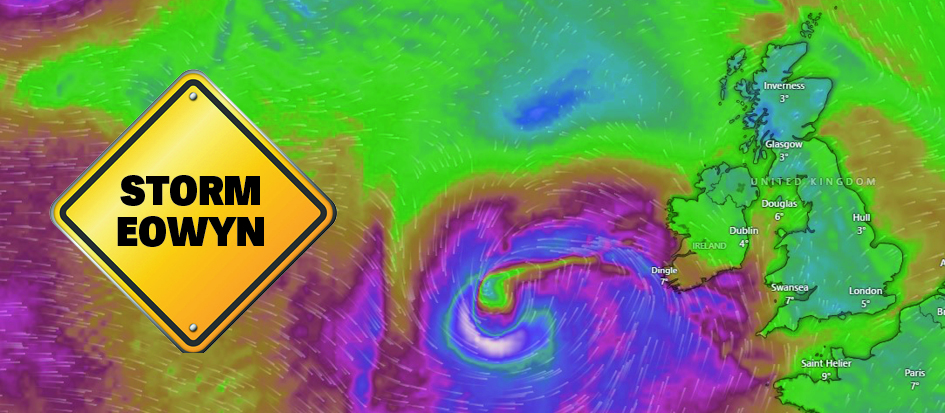 STORM EOWYN: Ireland on alert as Met Eireann warns of destructive winds ...