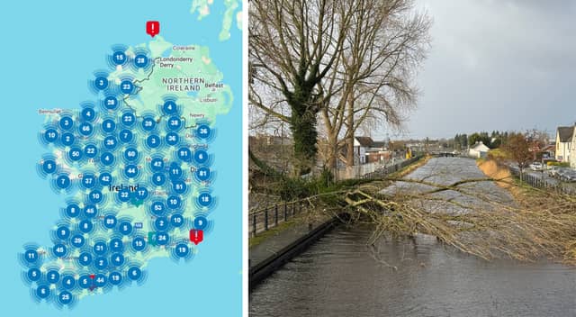 STORM EOWYN: ESB map shows huge extent of power outages as 725,000 premises without power PIC NIALL O MARA
