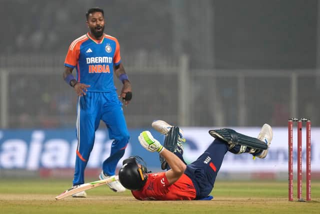 However, England got bogged down by spin in the middle overs and with wickets continuing to tumble, Buttler tried to hit the accelerator off Chakravarthy.