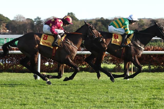 “He jumps much better at home, he just pulled too hard, his head was into flying and not racing, so I’m not worried about his jumping, we think he jumps very well. There will be a lot stronger pace at Cheltenham and he can let fly then.”