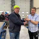 Kieran Garahy receiving his 2nd in class award at the Turkey Chaser Autotest.