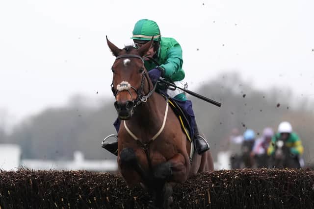 Matata made light work of the Fitzdares Great Park Handicap Chase under top-weight of 12st for Nigel Twiston-Davies in the ‘double green’ silks of Simon Munir and Isaac Souede.