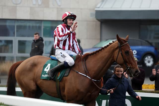 However, O’Loughlin feels that would have been a tough ask given his towering stature, with his gamble on the son of Doctor Dino – who is out of a half-sister to Champion Hurdle-winning Epatante – already vindicated having scooped a winner’s cheque of €10,325 in the Irish capital at Christmas.