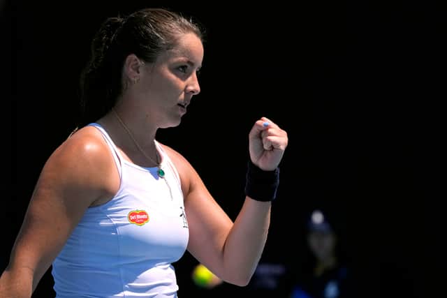 After her final forehand dribbled over the net, Burrage covered her face with her hands as the emotion of the moment caught up with her.