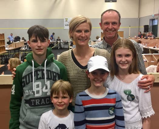 Pippa Hackett with her husband Mark, sons Charlie (left) and George, and daughters Heidi and Poppy